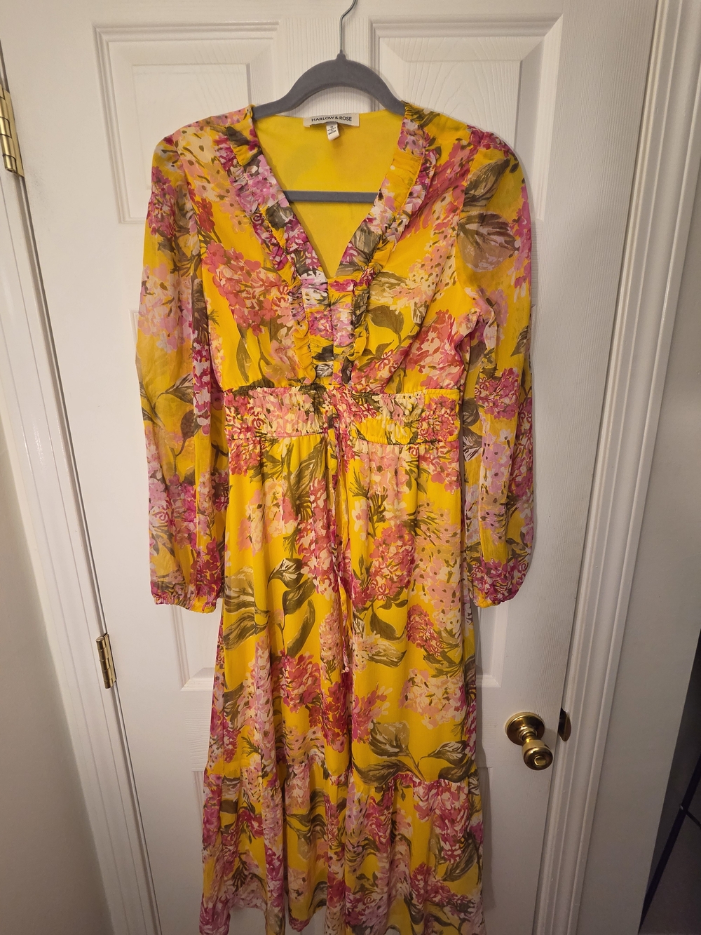 Yellow Floral Long Sleeve Maxi Dress by Sanctuary